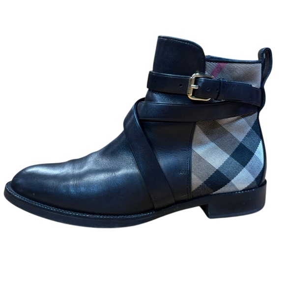 Burberry Shoes - Burberry Pryle Boots Women 37 Black House Check Leather